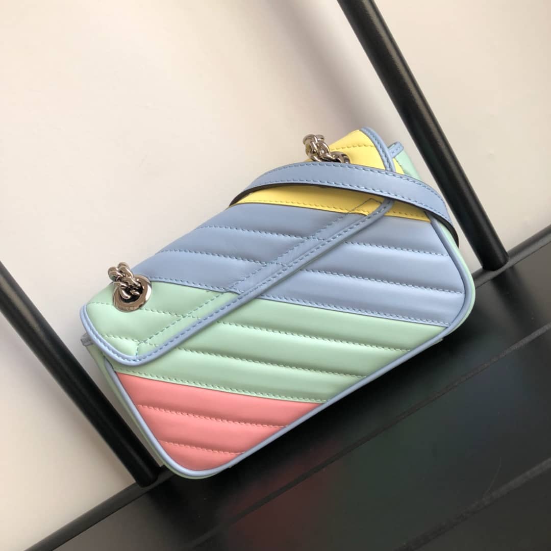 Gucci GG Marmont Mini Matelasse Shoulder Bag Replica Colorful 446744 - DEEPREPS