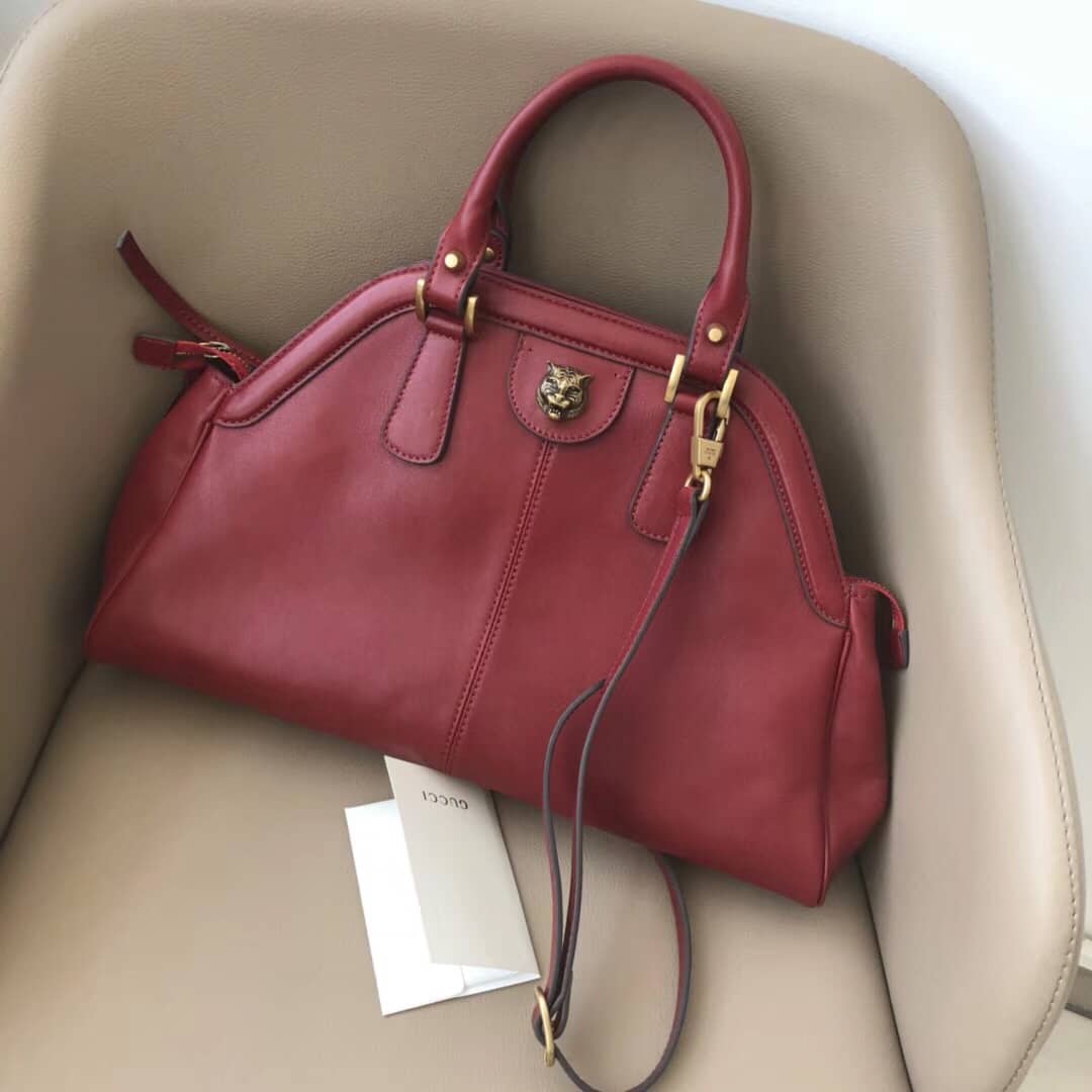 Gucci ReBelle Medium Top Handle Bag Replica Red 516459 - DEEPREPS