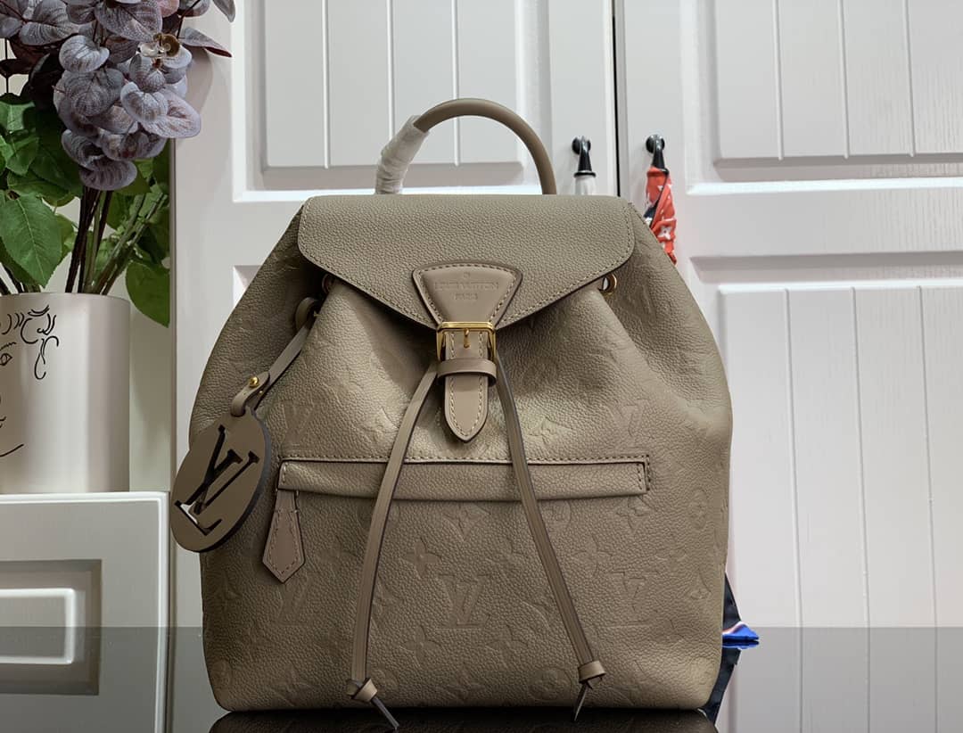 Louis Vuitton Ann Platt Montsouris PM Noir Leather Replica Backpack Cream M45205 - DEEPREPS