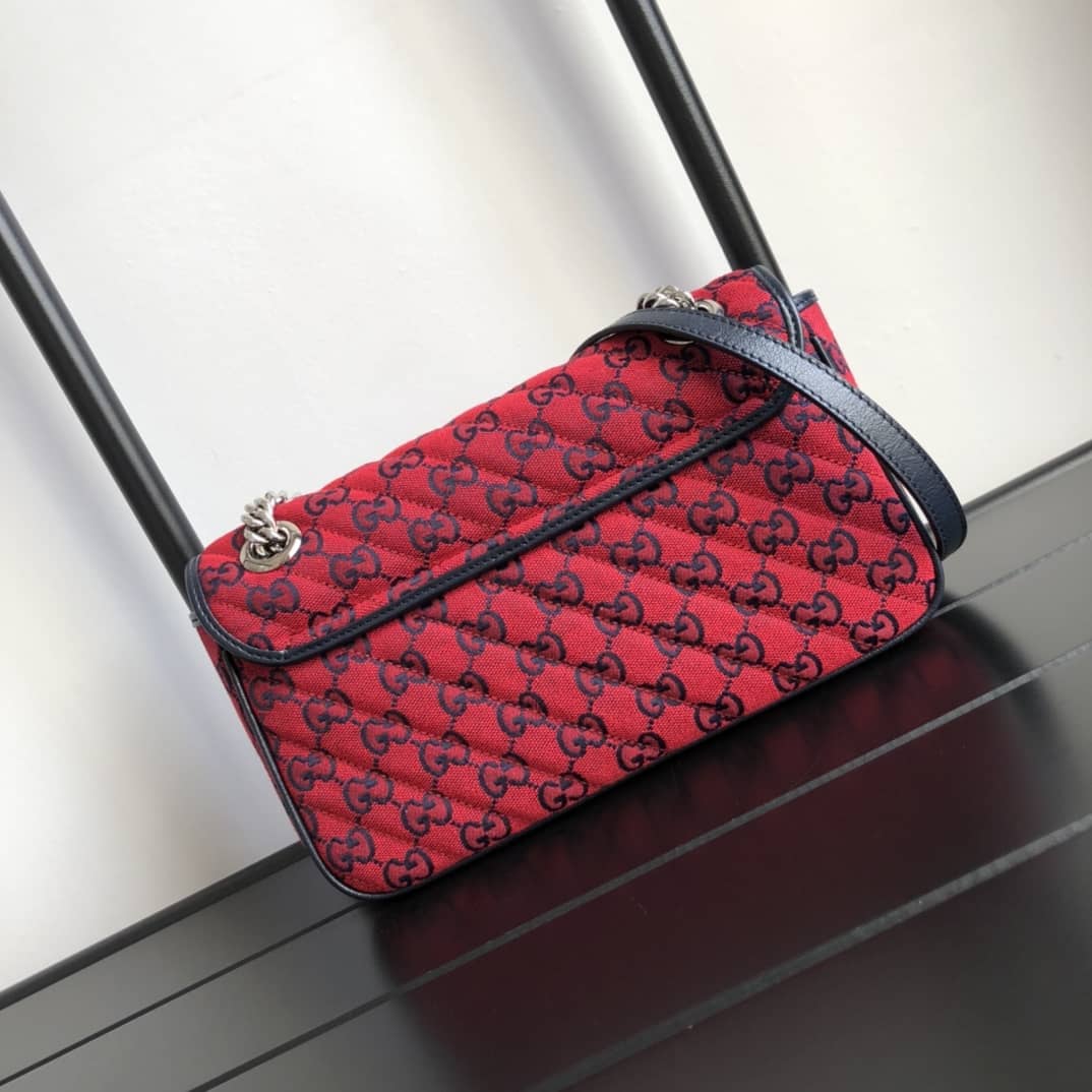 Gucci GG Marmont Matelasse Shoulder Bag Replica Red 443497 - DEEPREPS