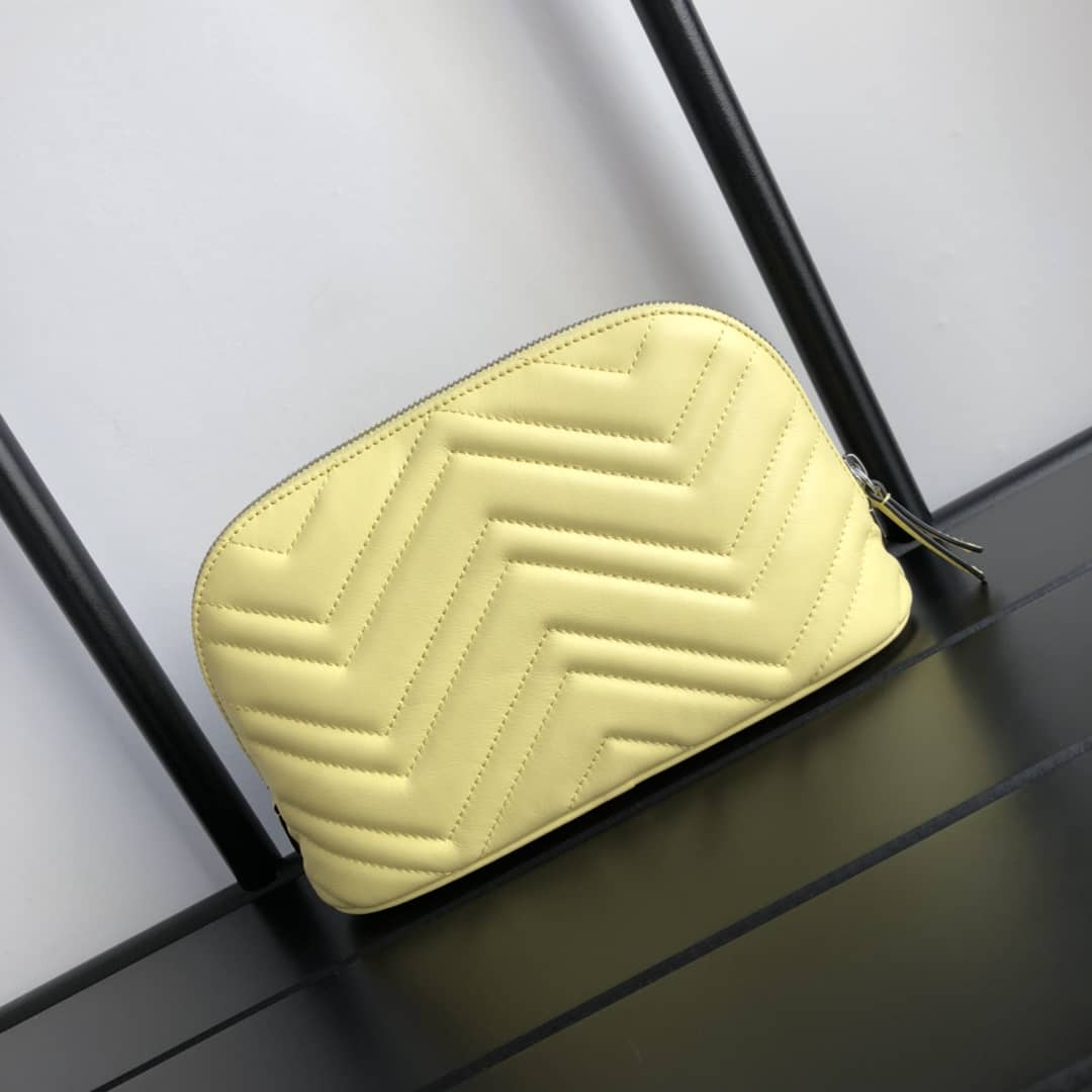 Gucci GG Marmont Quilted Vanity Bag Replica Yellow 625690 - DEEPREPS