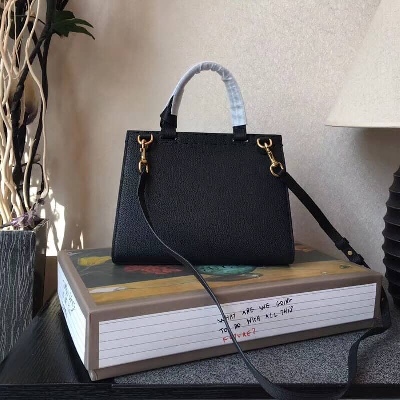 Gucci GG Marmont Leather Top Handle Replica Bag Black 421890 - DEEPREPS