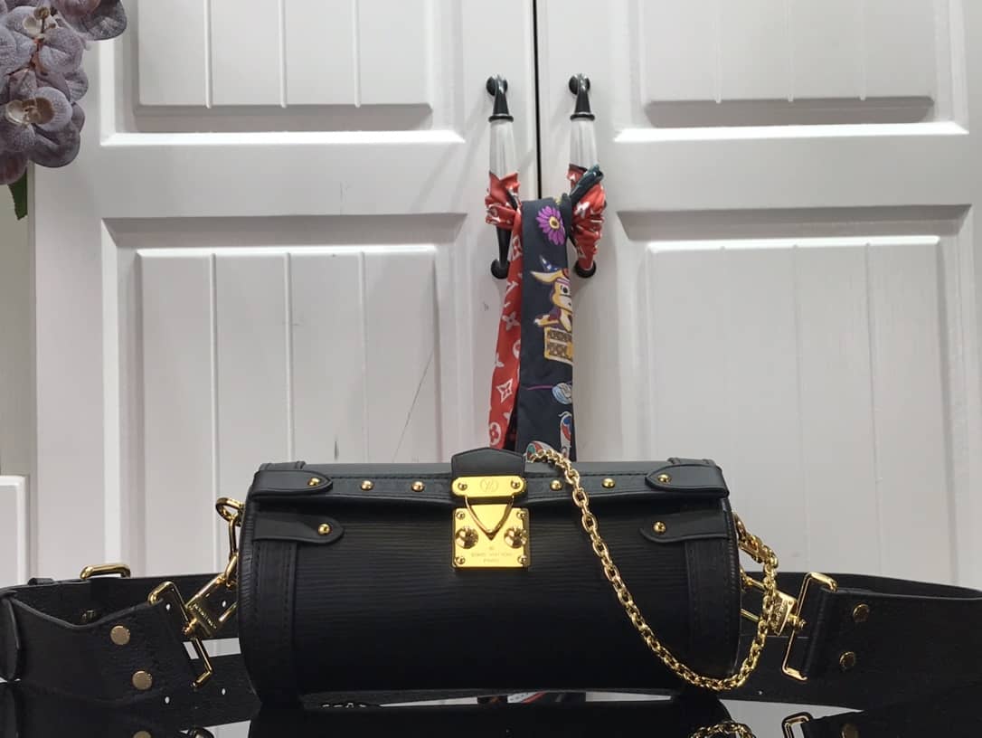 Louis Vuitton Papillon Trunk Monogram Chain Replica Crossbody Bag Black M57835 - DEEPREPS