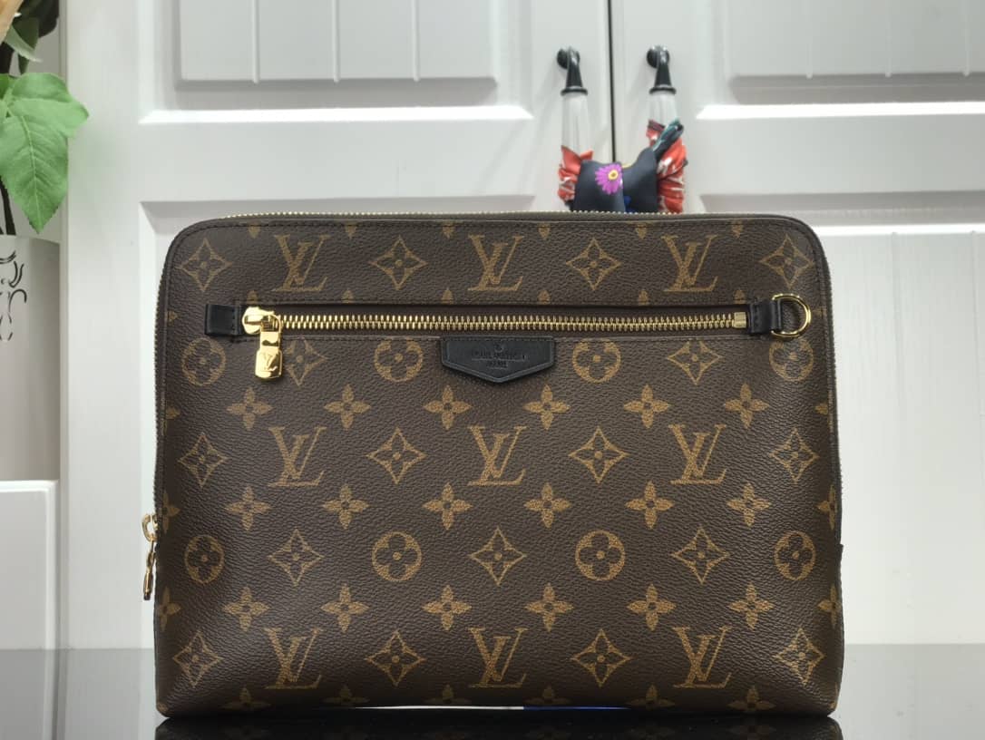 Louis Vuitton Monogram Eclipse Canvas Replica Pouch Brown M60417 - DEEPREPS