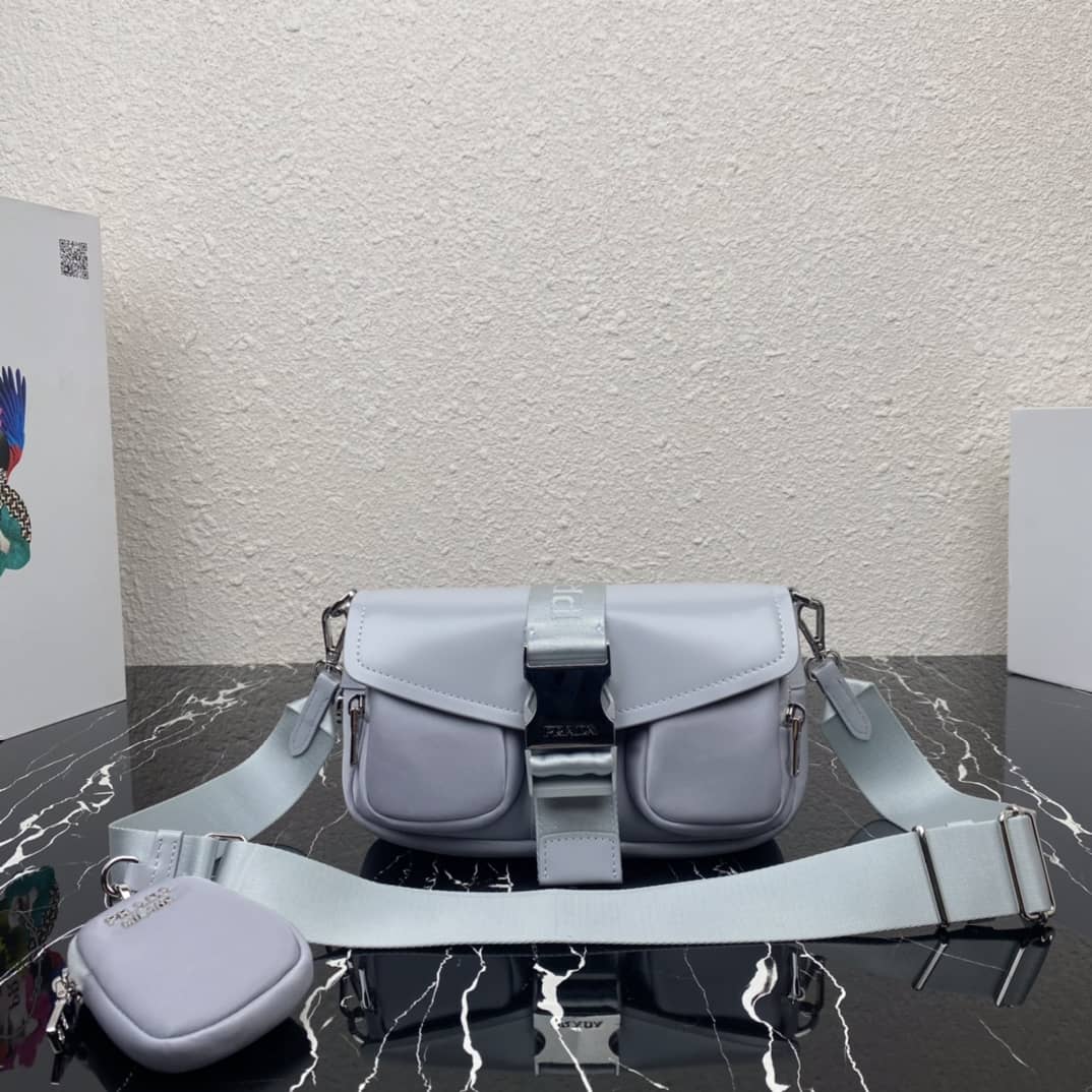Prada Pocket Nylon And Brushed Leather Replica Bag - DEEPREPS