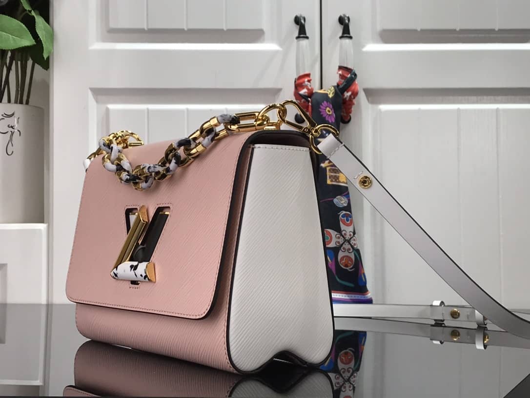 Louis Vuitton Monogram 2Way Leather Twist Replica Handbag Pink M58526 - DEEPREPS