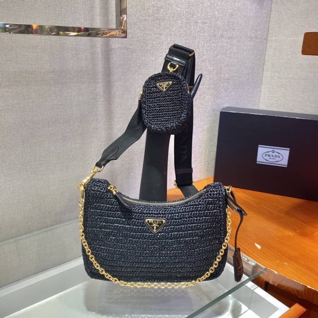 Prada Re-edition 2005 Raffia Replica Bag - DEEPREPS