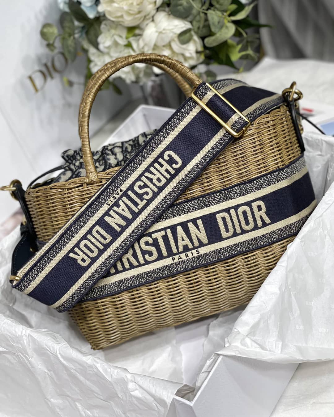 Dior Dupe Bag Medium Lady Natural Wicker - DEEPREPS