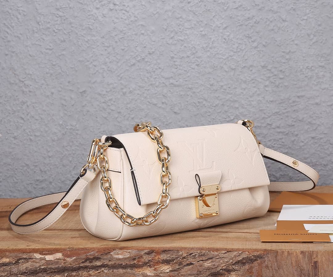 Louis Vuitton Favorite Monogram Empreinte Leather Replica Shoulder Bag White M45813 - DEEPREPS