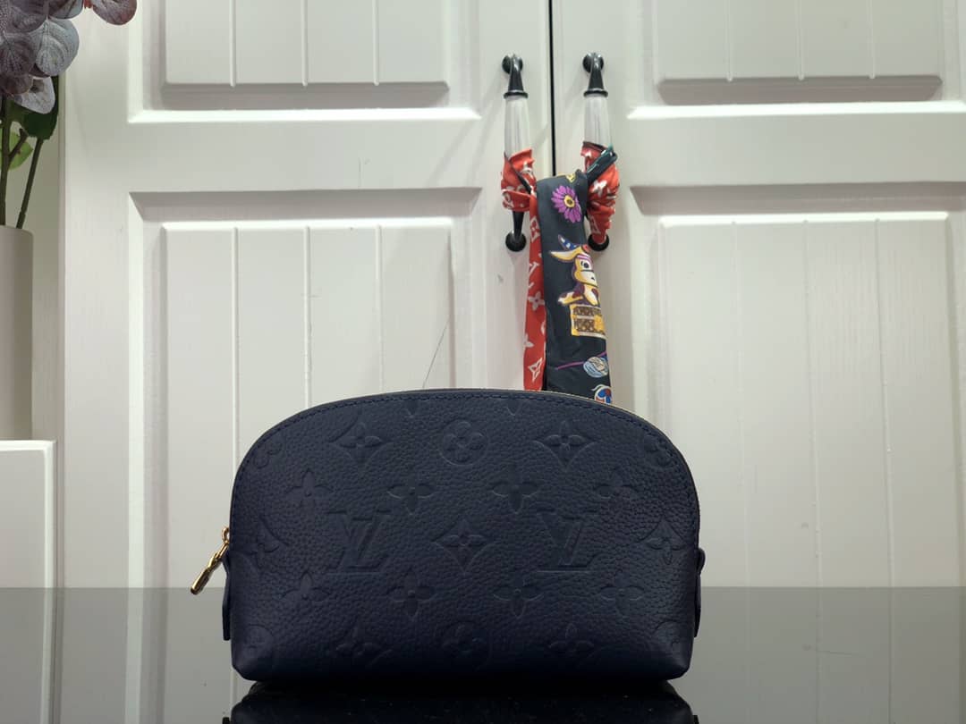 Louis Vuitton Pochette Dupe Monogram Cosmetic Pouch  Blue M47515 - DEEPREPS