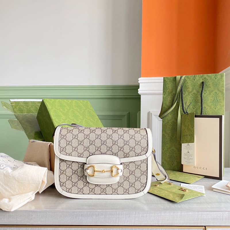 Gucci Horsebit 1955 Shoulder Bag Replica Gray 602204 - DEEPREPS