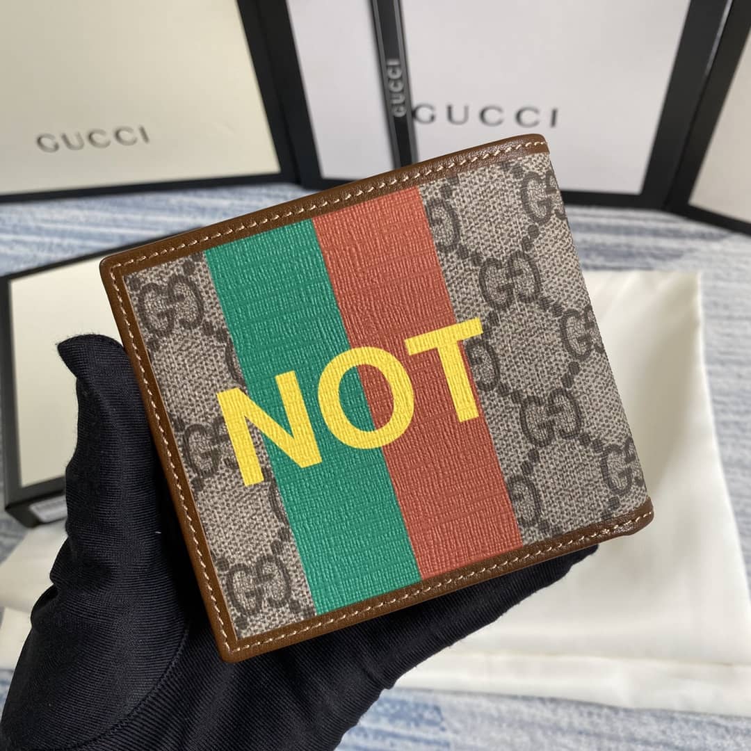 Gucci Fake Not Print Billfold Wallet 636166 - DEEPREPS