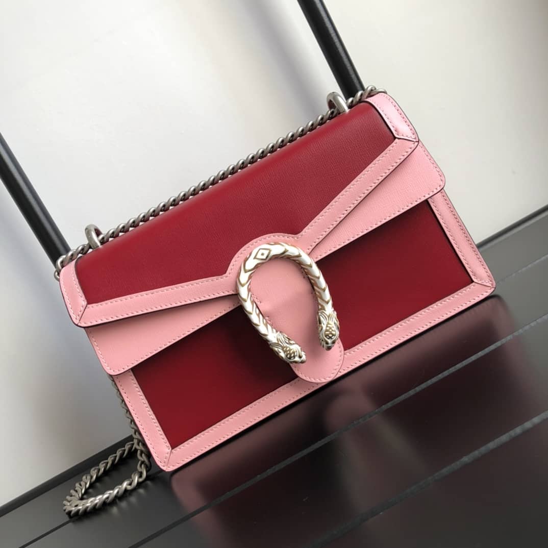 Gucci Dionysus Dupe GG Supreme Dionysus Chain Shoulder Bag Replica Red 400249 - DEEPREPS