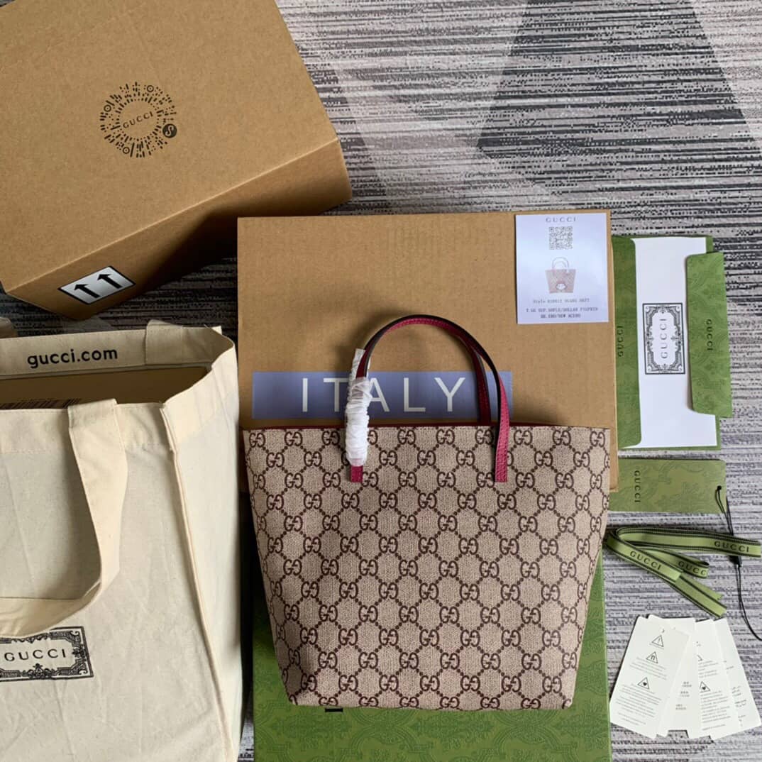 Gucci Children GG Supreme Canvas Replica Tote Brown 410812 - DEEPREPS