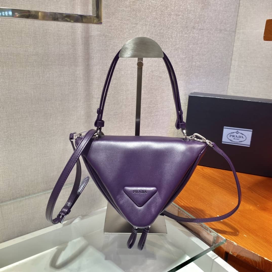 Prada Leather Triangle Replica Shoulder Bag - DEEPREPS