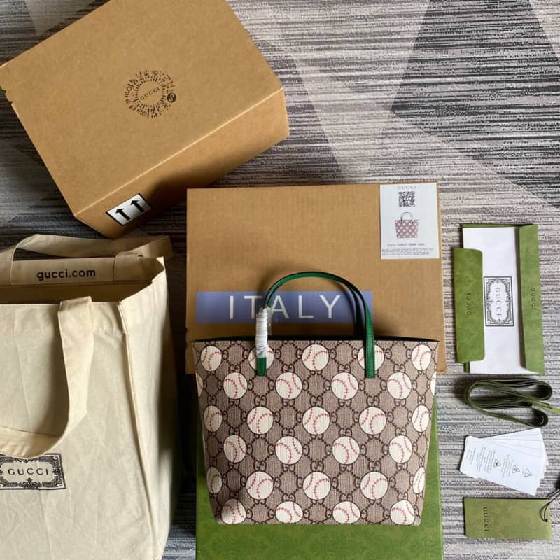 Gucci Children GG Supreme Canvas Replica Tote Brown 410812 - DEEPREPS