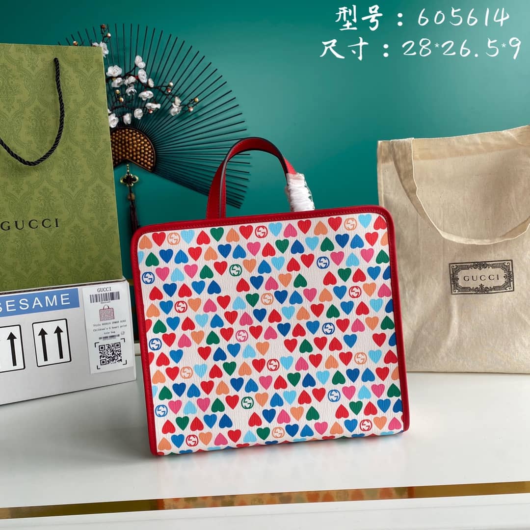 Gucci GG Printed Multicolor Kids Girl Tote Replica 605614 - DEEPREPS
