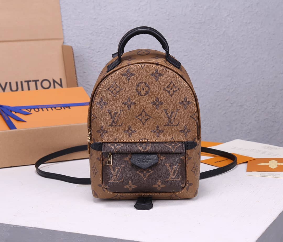 Louis Vuitton Palm Spring Mini Replica Backpack Monogram Reverse Canvas Brown M44872 - DEEPREPS