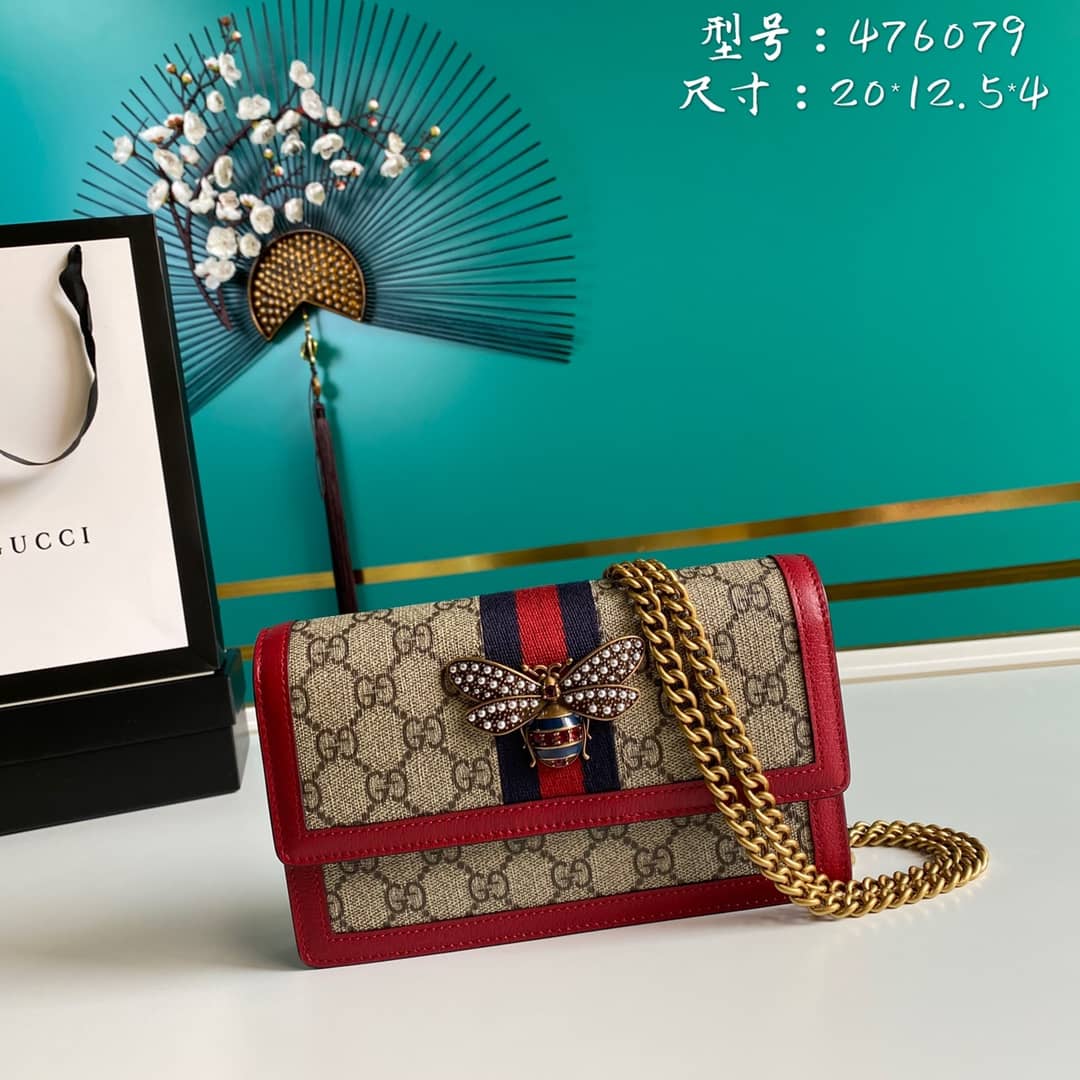 Gucci Queen Margaret GG Shoulder Bag Mini Chain Wallet Replica 476079 - DEEPREPS