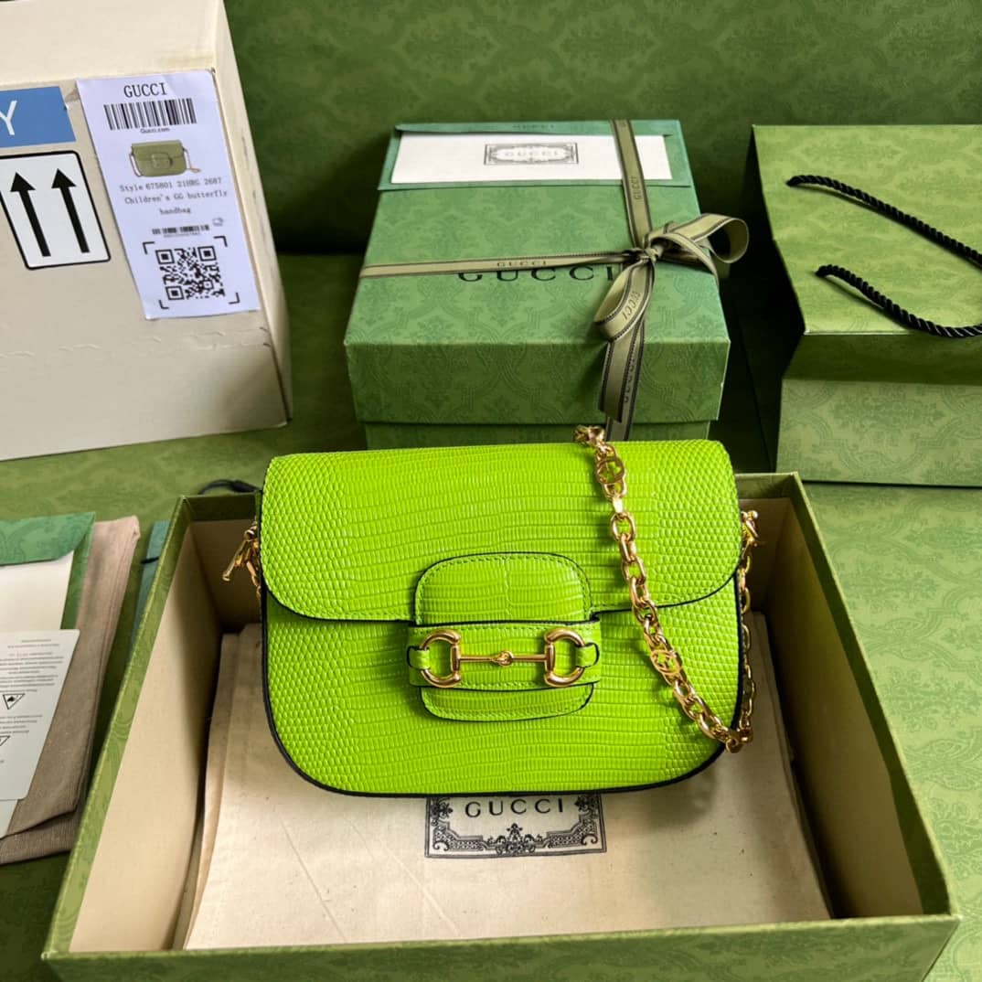Gucci Horsebit 1955 Lizard Mini 675801 Replica Shoulder Bag - DEEPREPS