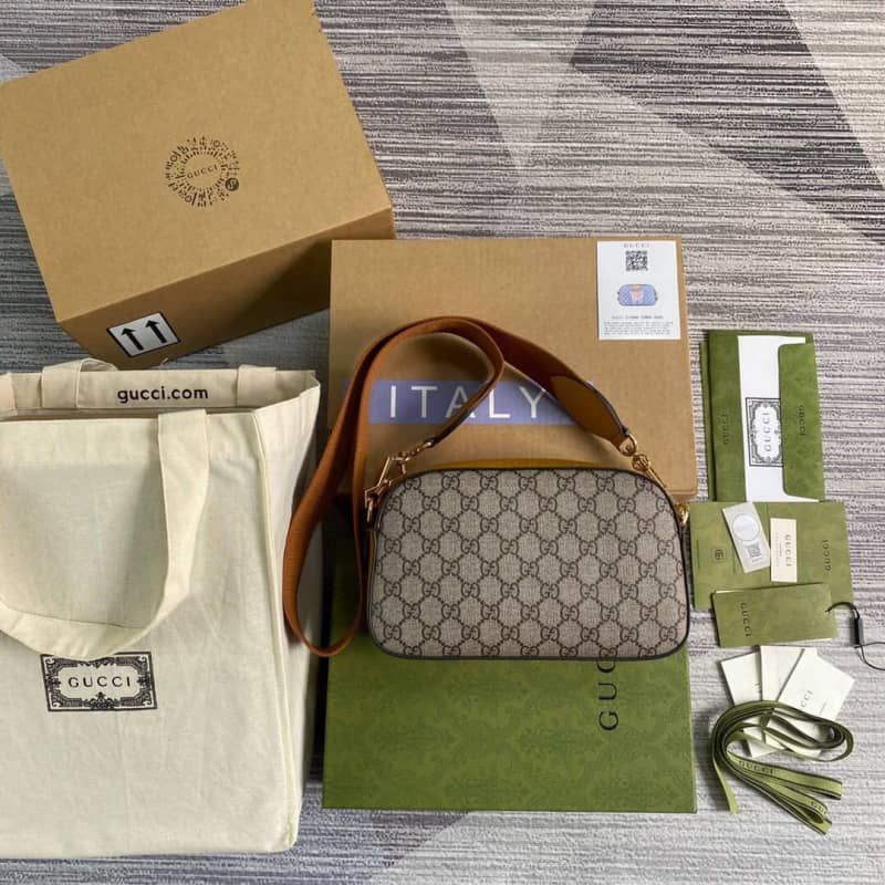 Gucci Supreme Canvas Camera Bag Replica Yellow 574886 - DEEPREPS