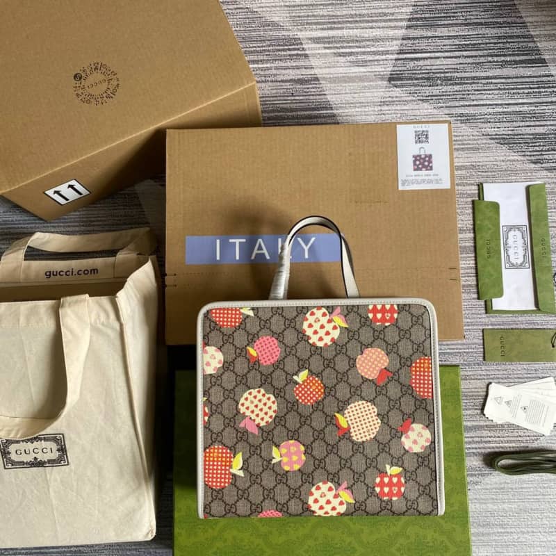 Gucci GG Supreme Kids Girl Tote Replica Gray 605614 - DEEPREPS