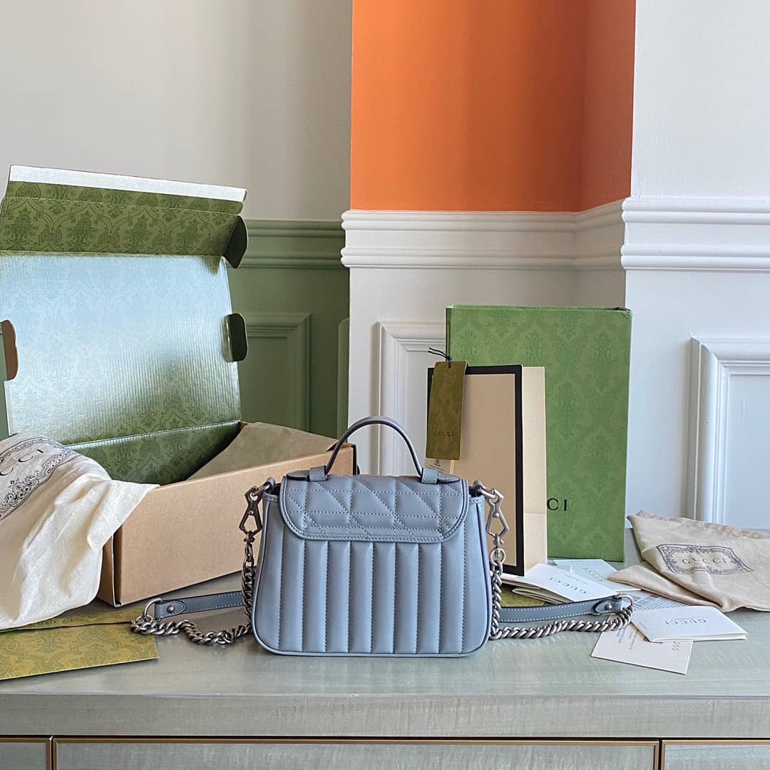 Gucci GG Marmont Canvas Mini Top Handle Crossbody Bag 583571 Replica - DEEPREPS