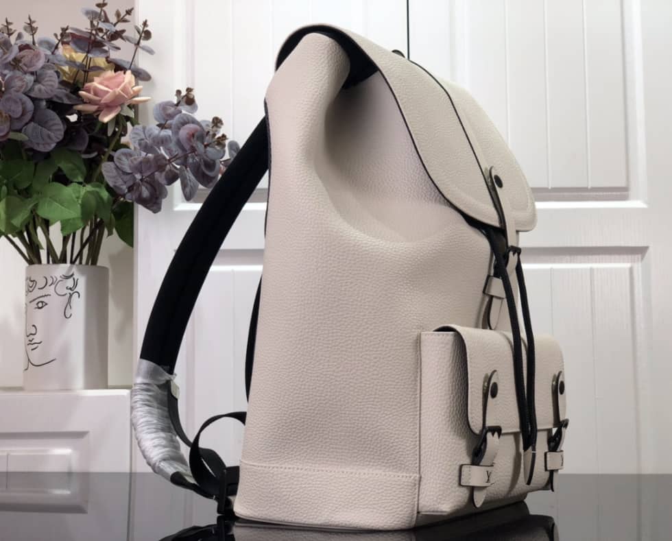 Louis Vuitton Christopher Slim Taurillon Leather White M58644 Replica Backpack - DEEPREPS