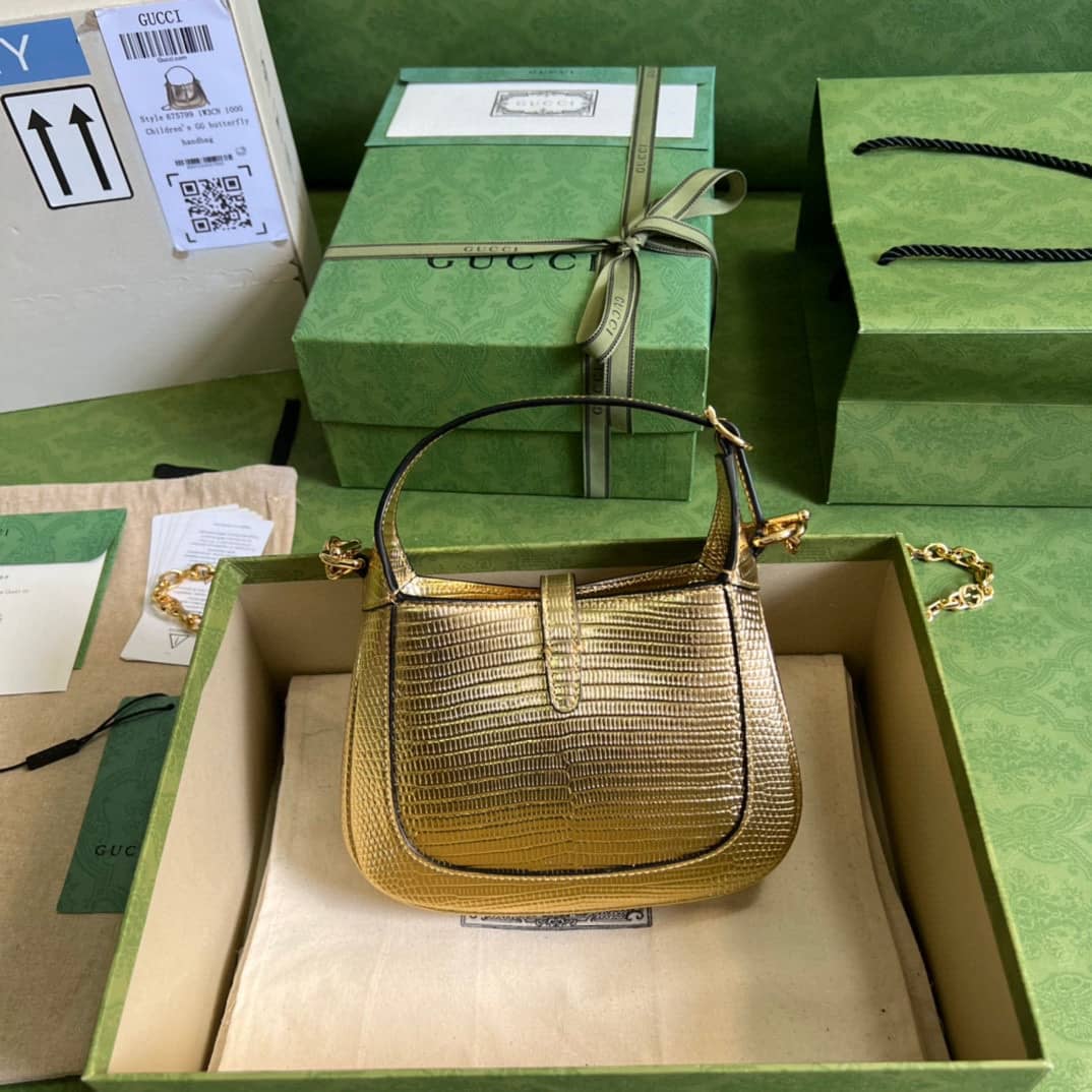Gucci Jackie 1961 Mini Shoulder Bag Gold Leather 675799 Replica - DEEPREPS