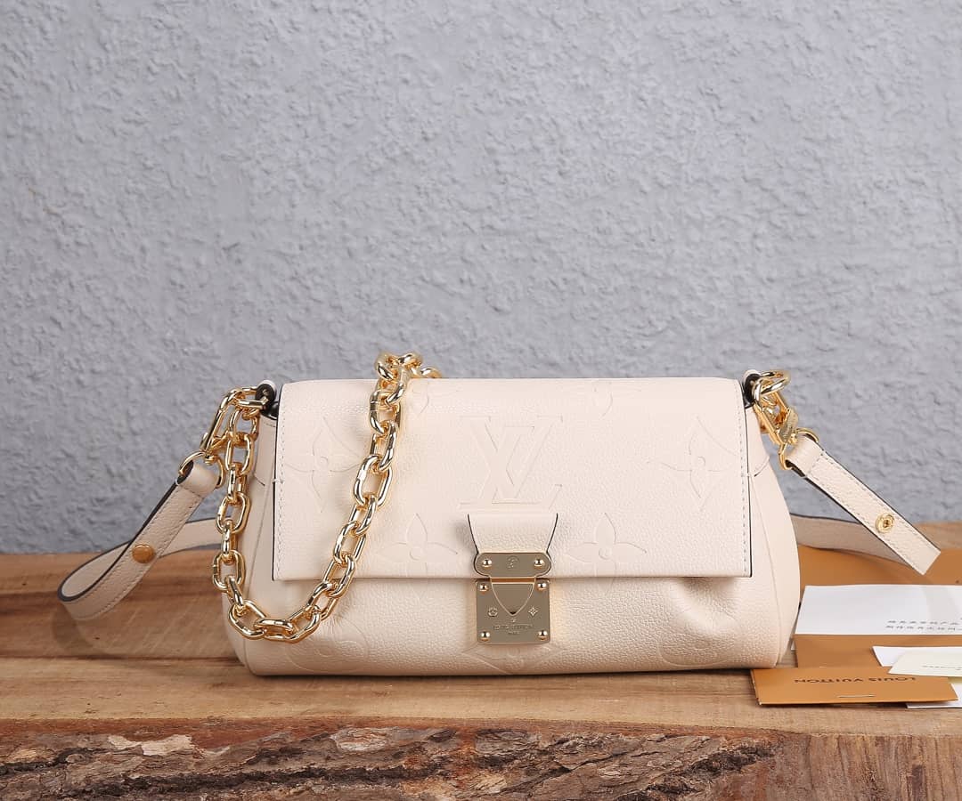 Louis Vuitton Favorite Monogram Empreinte Leather Replica Shoulder Bag White M45813 - DEEPREPS