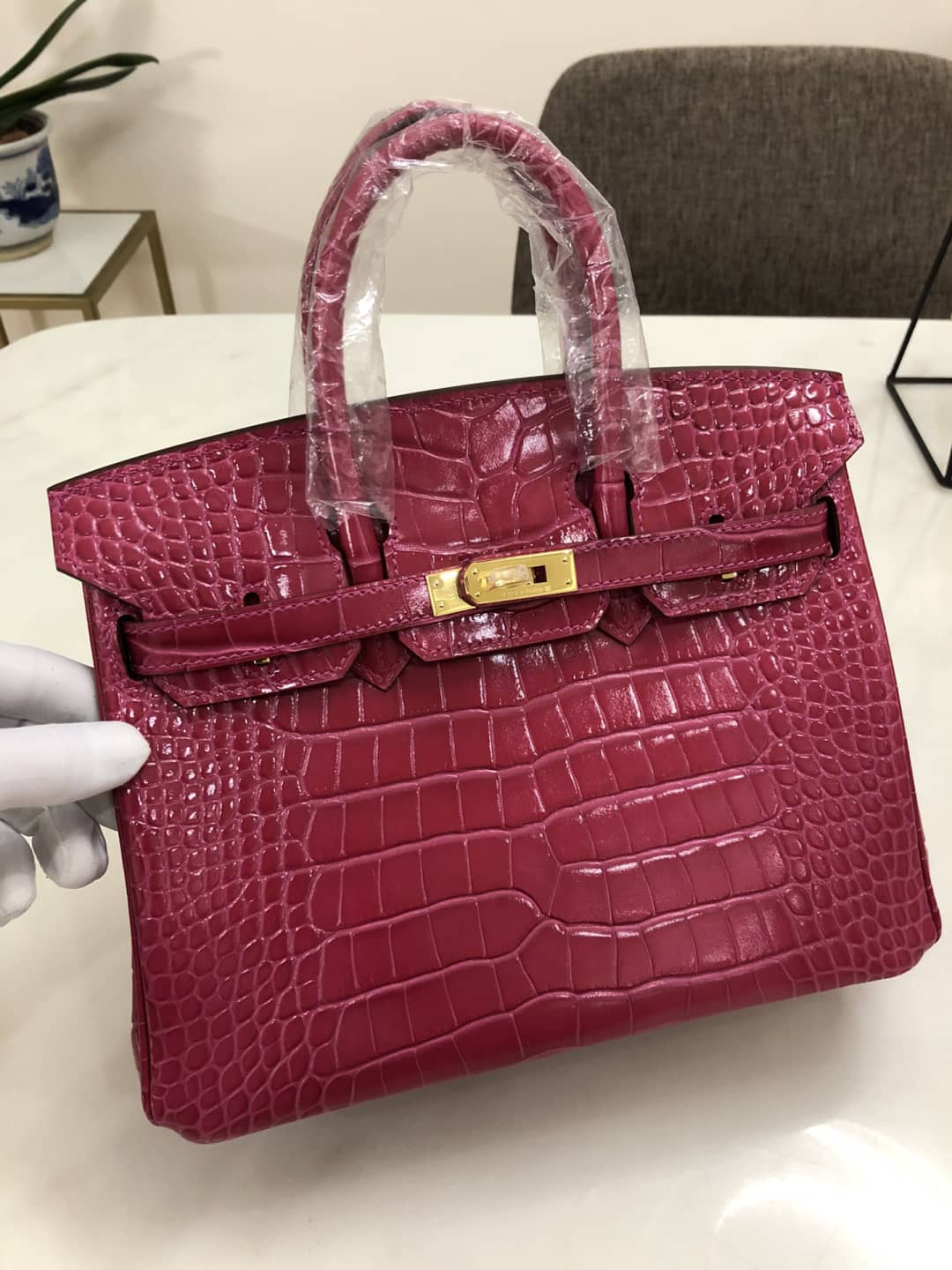 Hermes Birkin Replica 25CM Crocodile Pattern Replica Bag - DEEPREPS