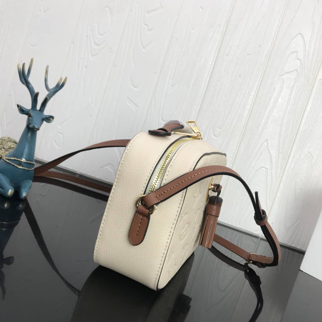 Louis Vuitton Saintonge Monogram Empreinte Replica Bag White M44593 - DEEPREPS