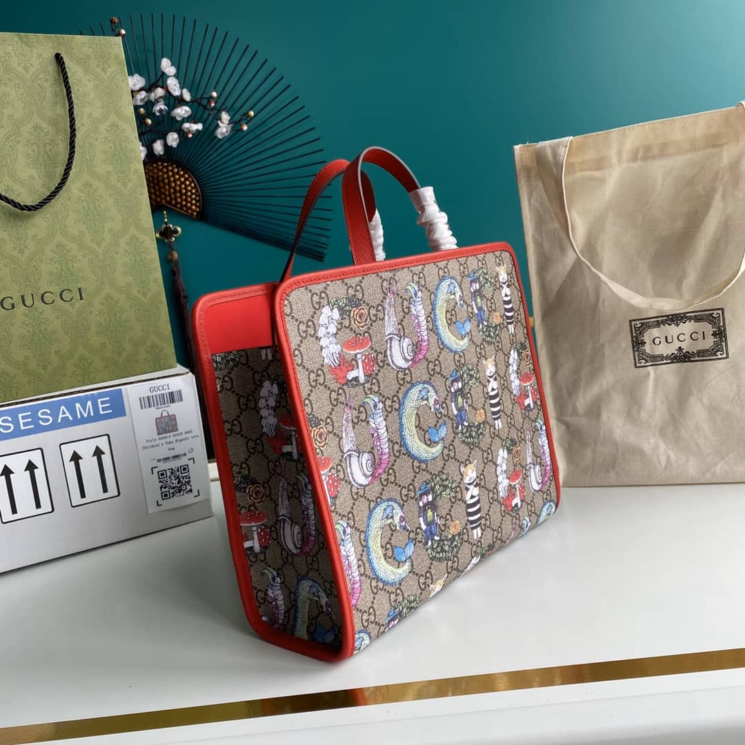 Gucci GG Printed Multicolor Kids Girl Tote Replica 605614 - DEEPREPS
