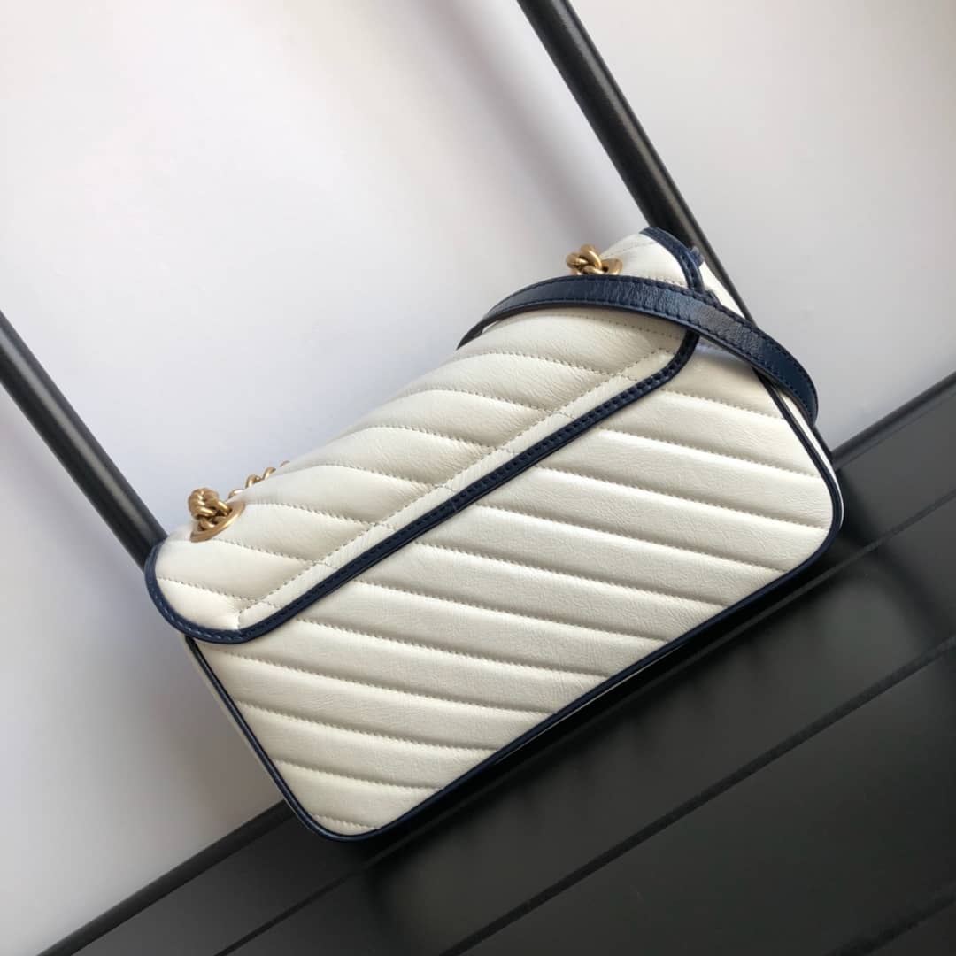 Gucci GG Marmont Matelasse Shoulder Bag Replica White 443497 - DEEPREPS