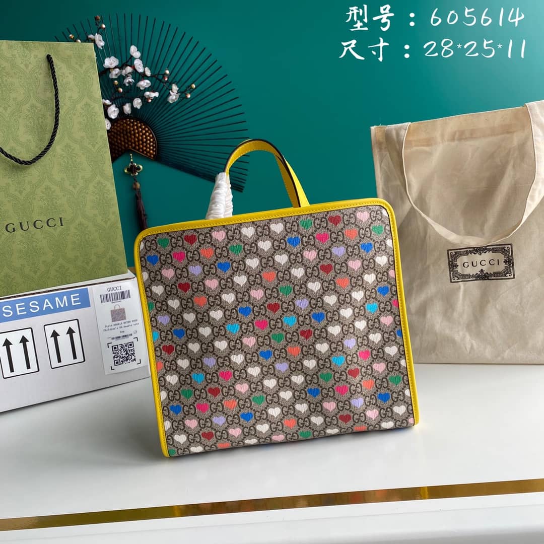 Gucci GG Printed Multicolor Kids Girl Tote Replica 605614 - DEEPREPS