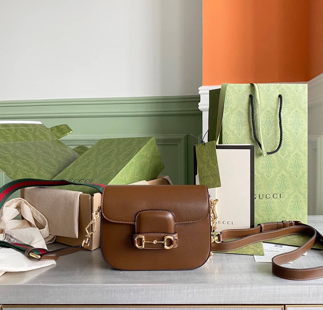 Gucci Horsebit 1955 Mini Bag Replica Brown 658574 - DEEPREPS