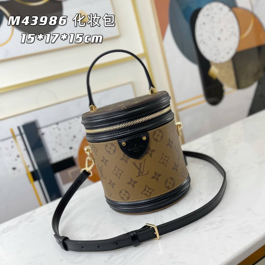 Louis Vuitton Cannes Monogram Reverse Womens Vanity Bag Replica Yellow M43986 - DEEPREPS