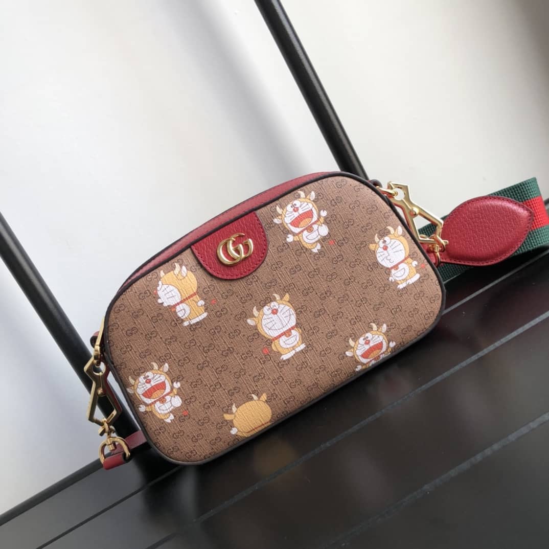 Gucci Supreme Canvas Camera Bag Replica Red 574886 - DEEPREPS