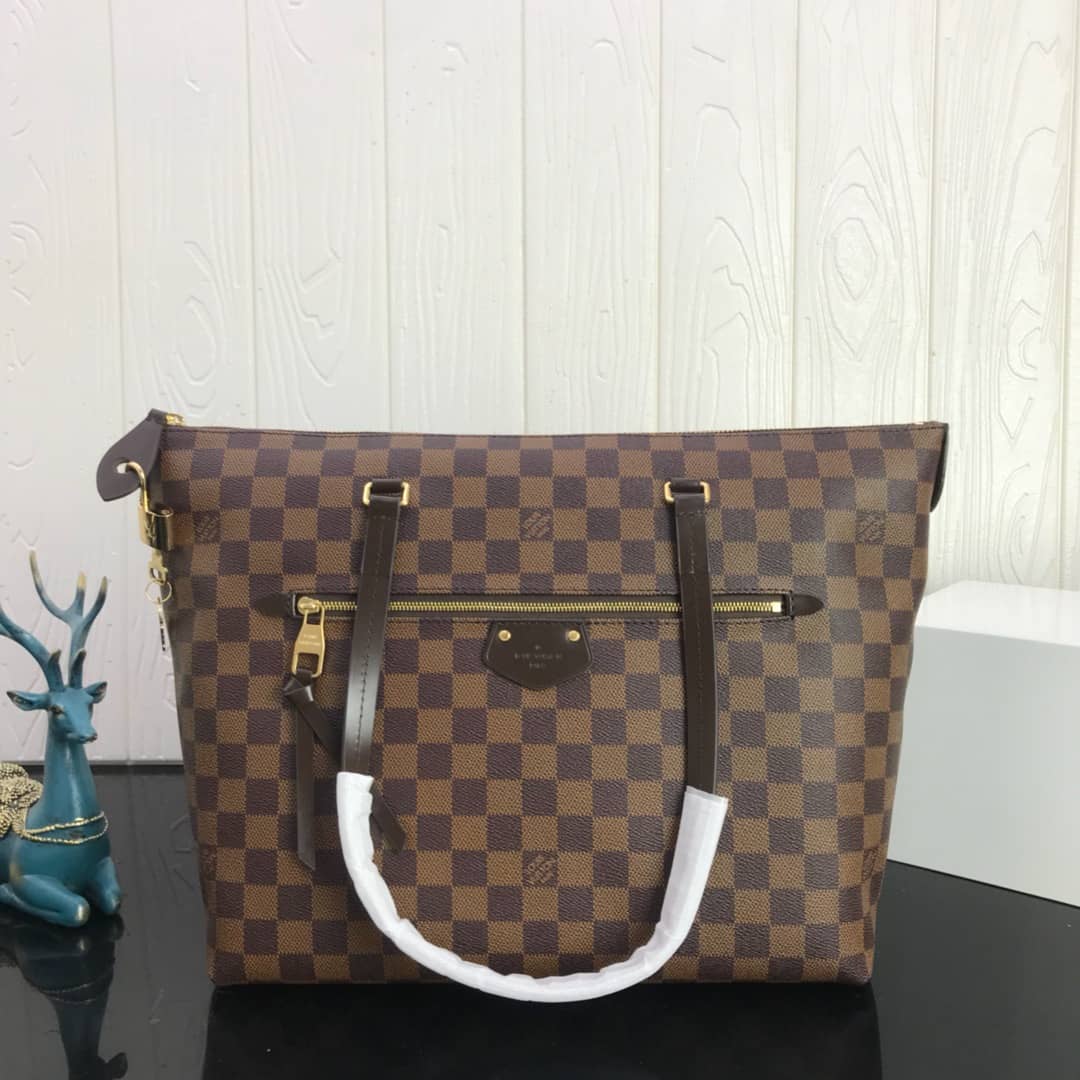 Louis Vuitton Damier Ebene Jena MM Semi Tote Replica Red M42267 - DEEPREPS