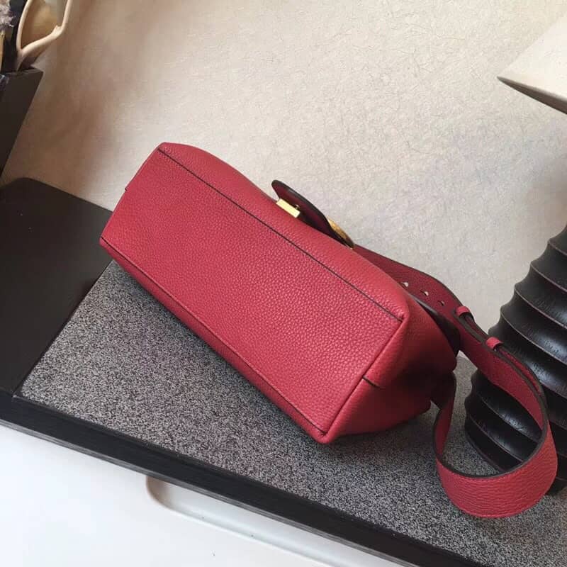 Gucci GG Marmont Leather Shoulder Bag Replica Red 401173 - DEEPREPS