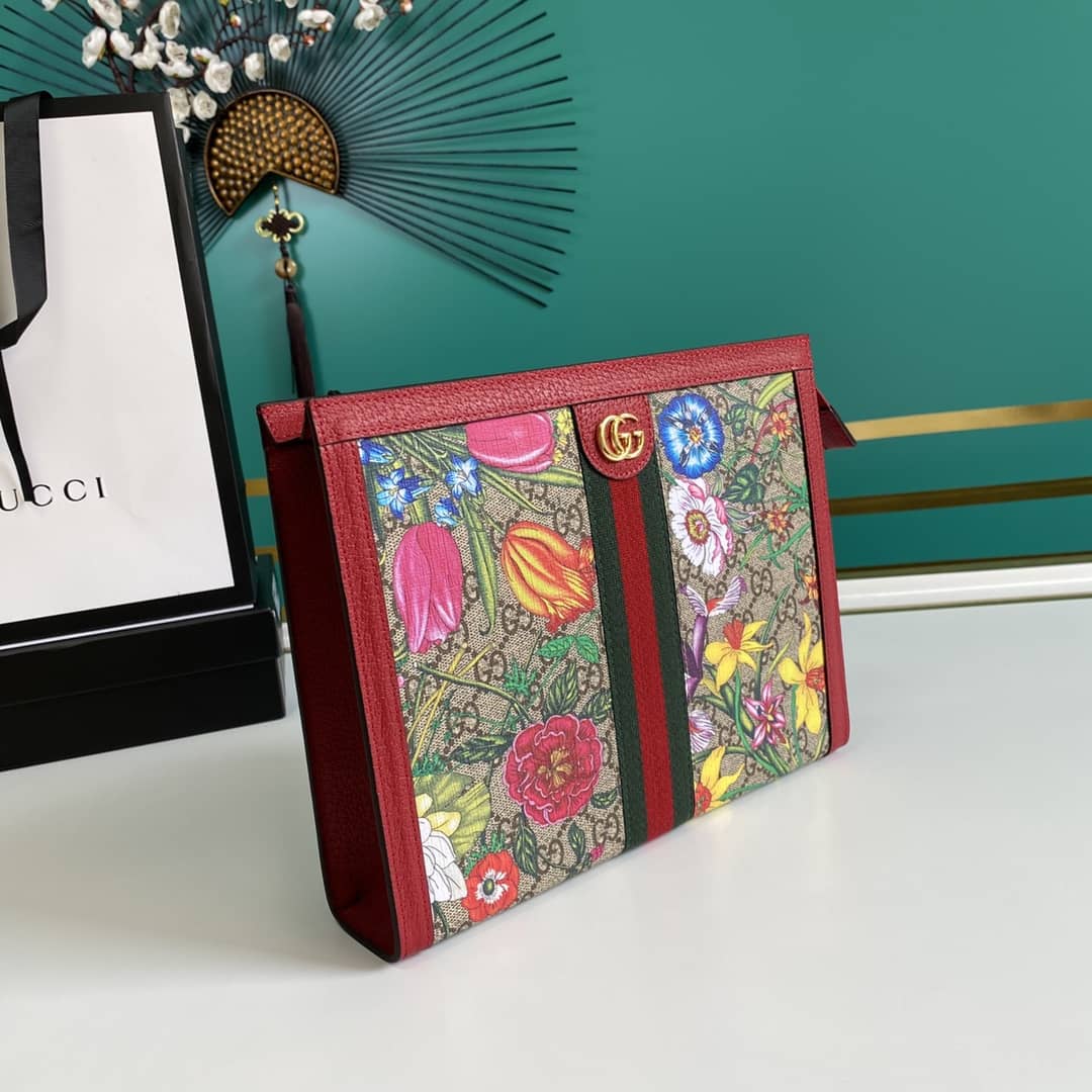 Gucci Ophidia Floral Multicolor GG Supreme Bag Replica 625549 - DEEPREPS