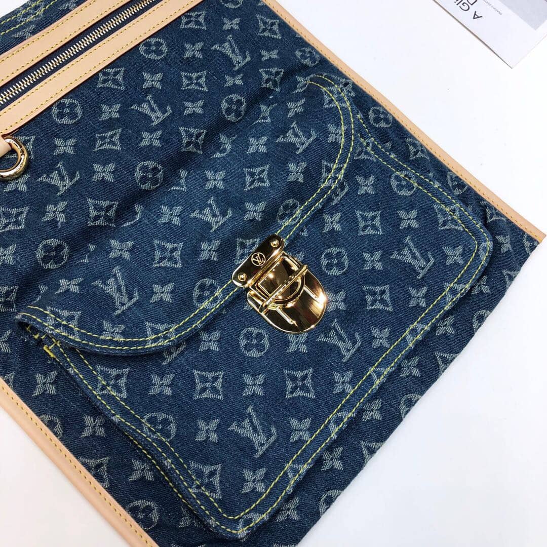 Louis Vuitton Monogram Denim Flat Shopper Tote Replica M95018 - DEEPREPS