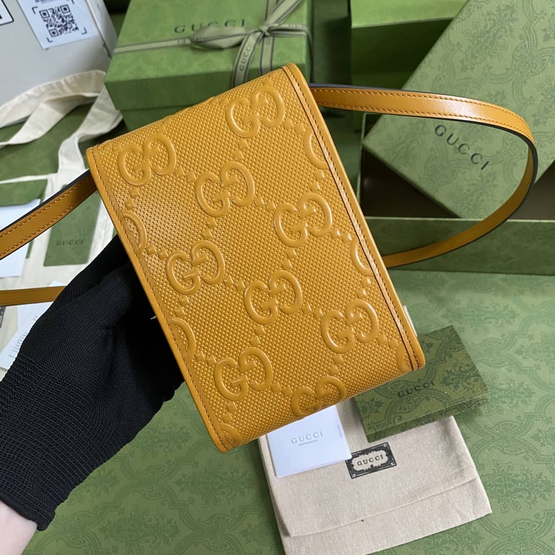 Gucci GG Embossed Mini Phone Bag Replica 625571 - DEEPREPS