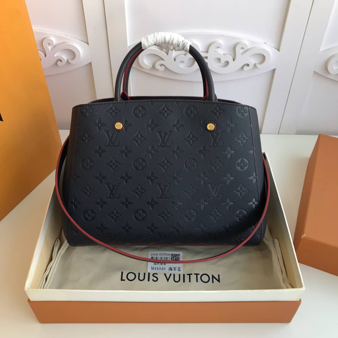 Louis Vuitton Monogram Montaigne MM Shoulder Bag Replica Black M41048 - DEEPREPS