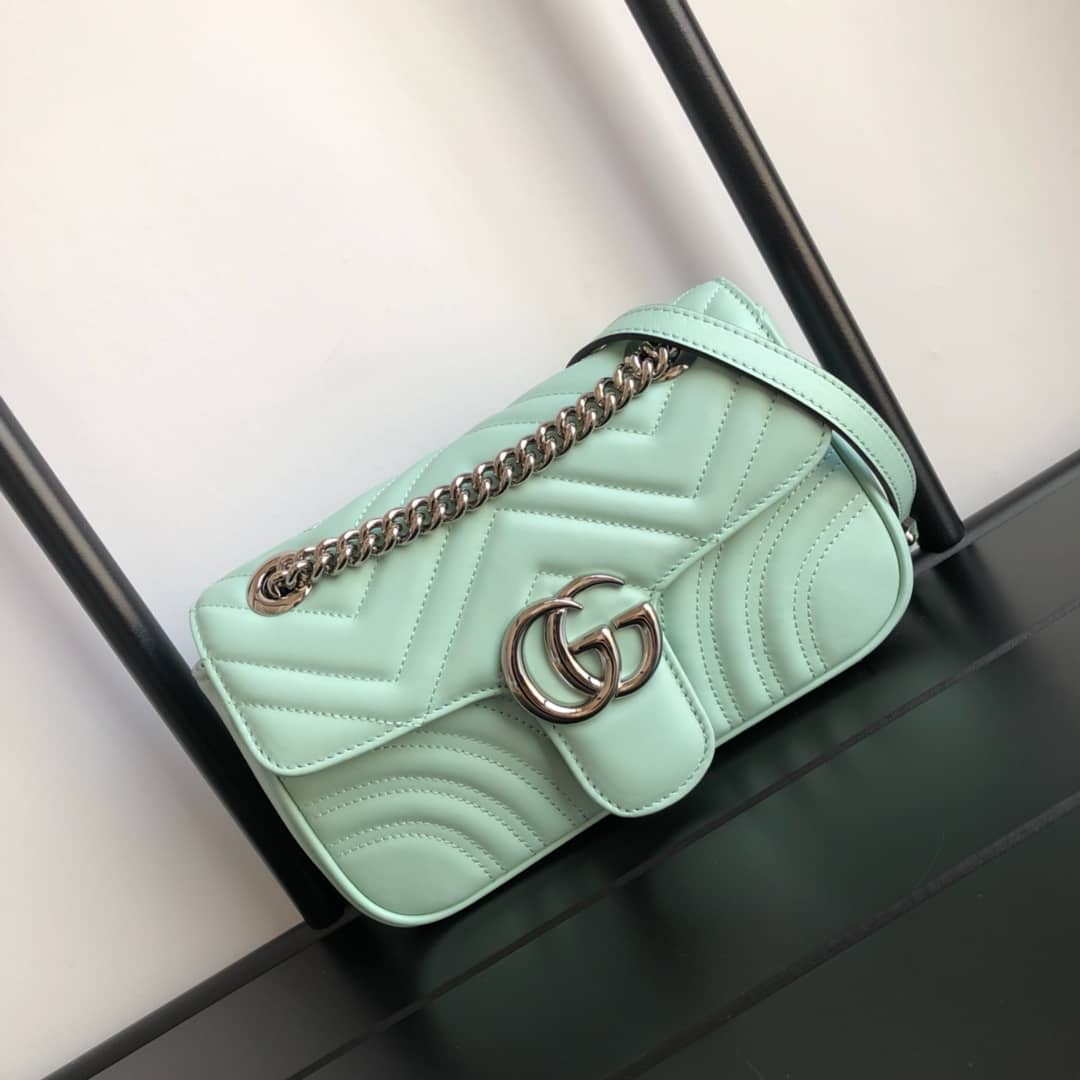 Gucci GG Marmont Mini Matelasse Shoulder Bag Replica Green 446744 - DEEPREPS