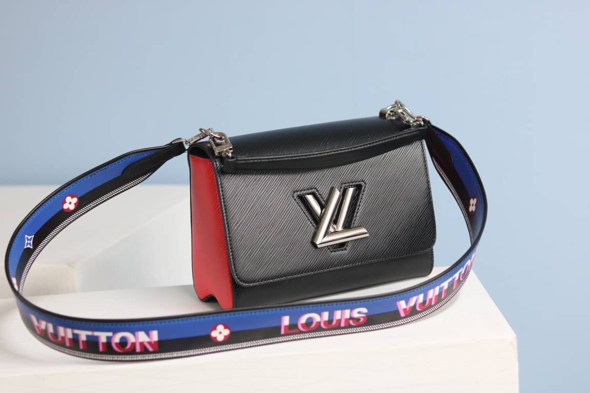 Louis Vuitton Textured Epi Leather Twist Series Bag Black - DEEPREPS