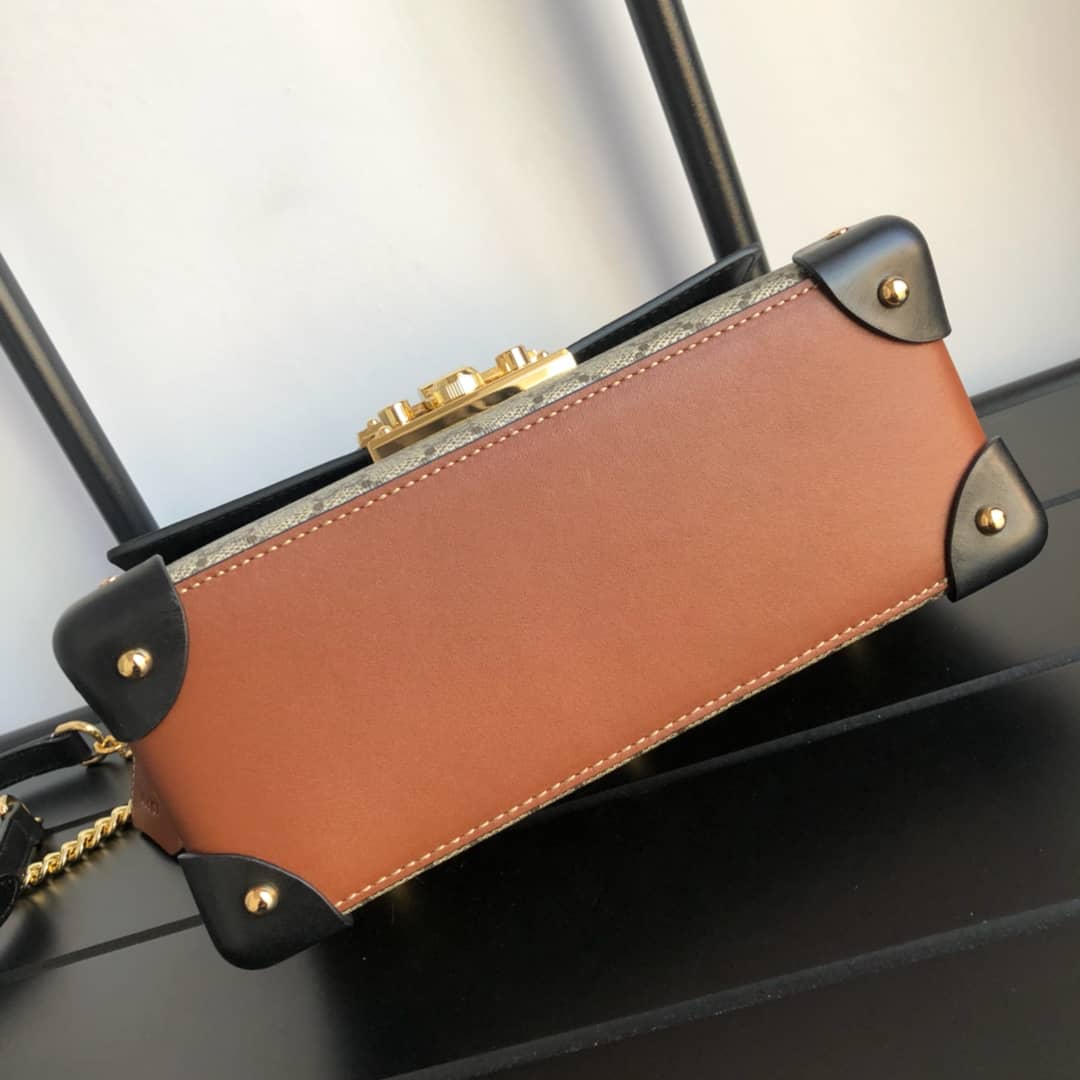 Gucci Padlock GG Small Bamboo Shoulder Bag Replica Brown 603221 - DEEPREPS