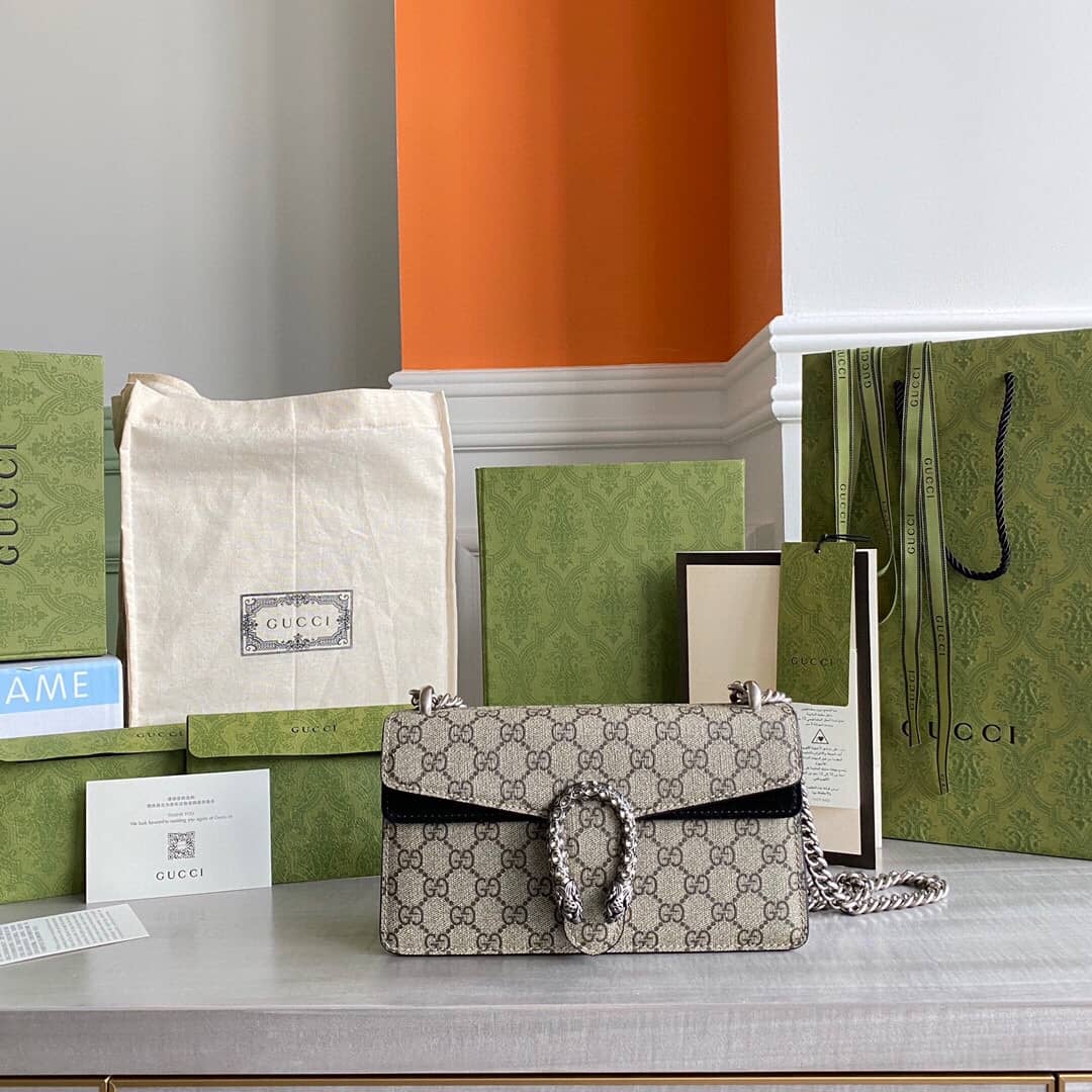 Gucci GG Dionysus Small Shoulder Bag Replica Black 499623 - DEEPREPS