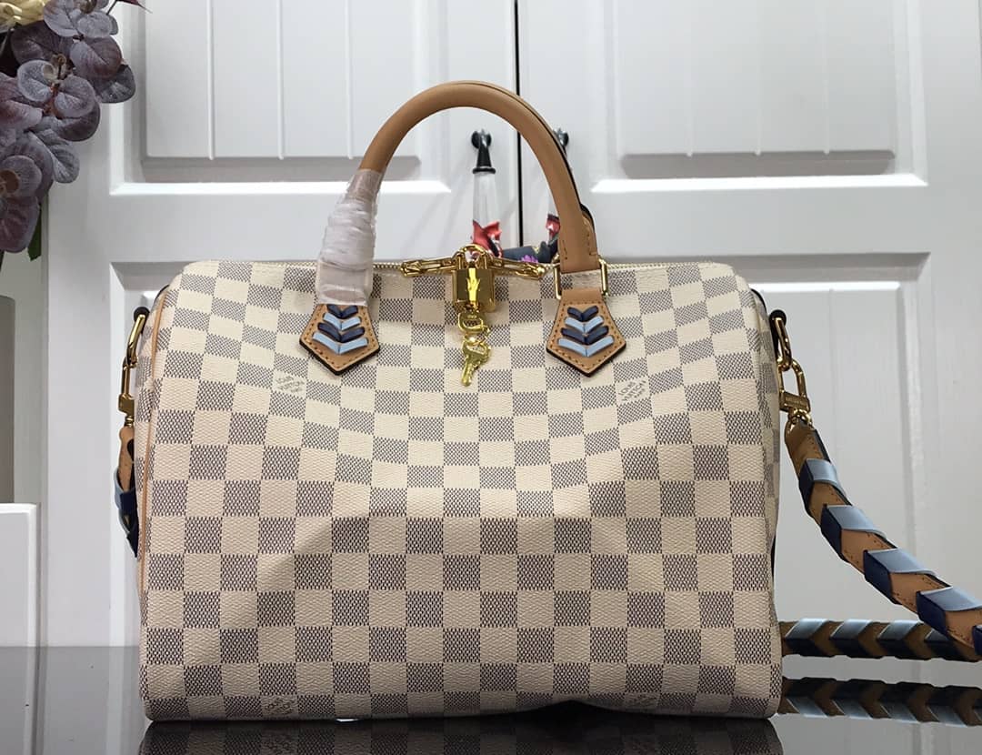Louis Vuitton Damier Azur Speedy Bandouliere 30 Bag Replica N50054 - DEEPREPS