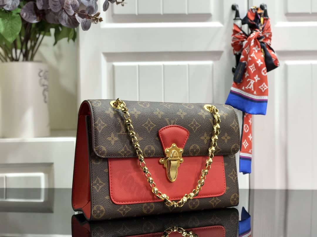 Louis Vuitton Monogram Canvas Victoire Chain Bag Replica Red M41731 - DEEPREPS